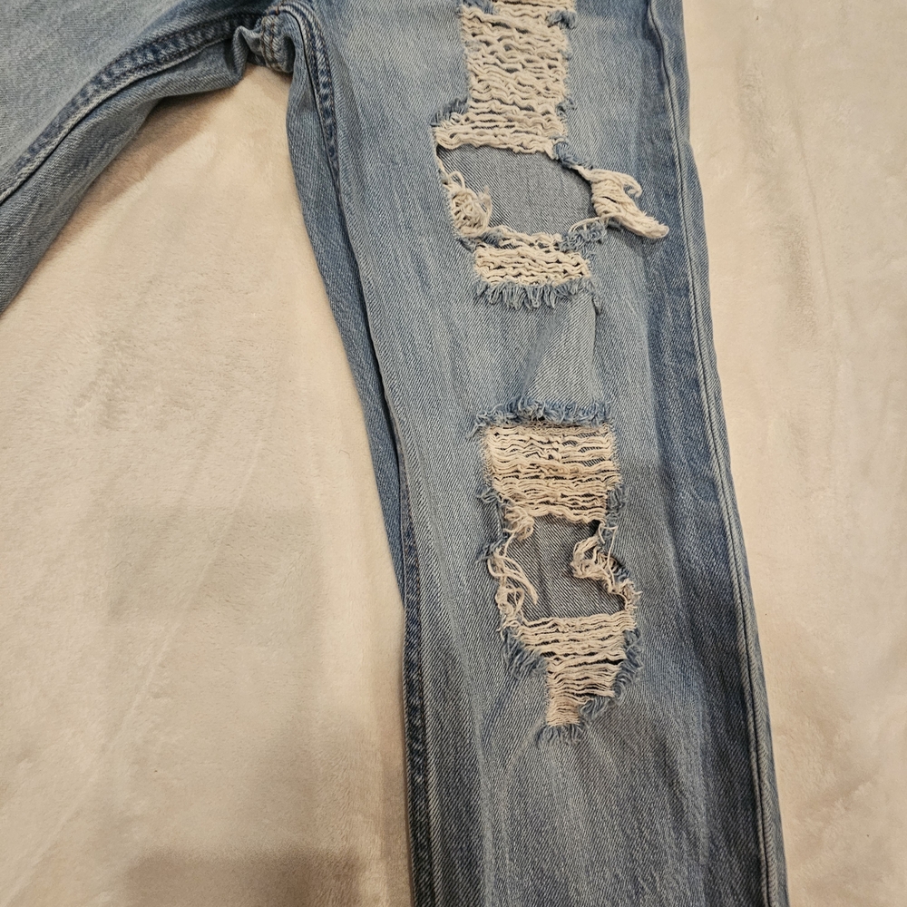 Aeropostale Ripped Light Blue Boyfriend Jeans - Picture 4 of 14